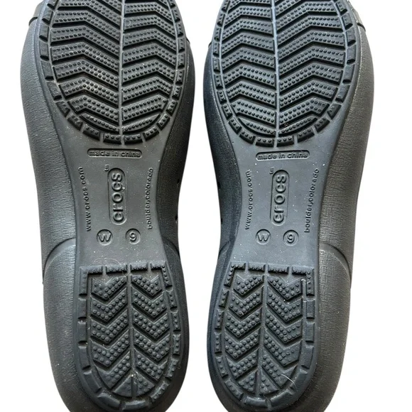 CROCS Black Flats Comfortable Slip-On Loafers - Picture 6 of 6